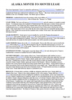 Free Alaska Rental Lease Agreement Templates | PDF | Word