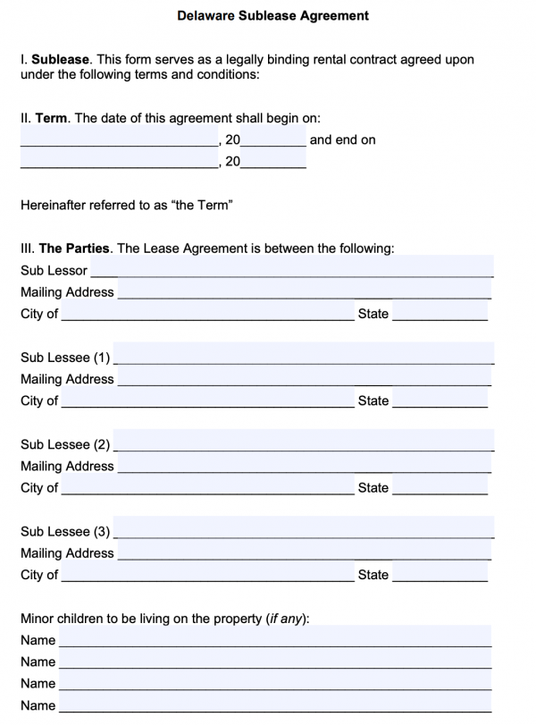 Free Delaware Rental Lease Agreement Templates | PDF | Word