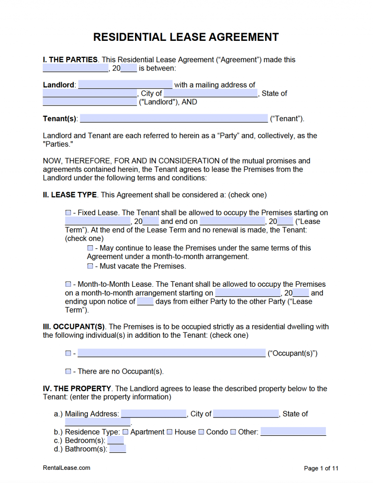 Download FREE Lease Agreements | PDF & Word Templates