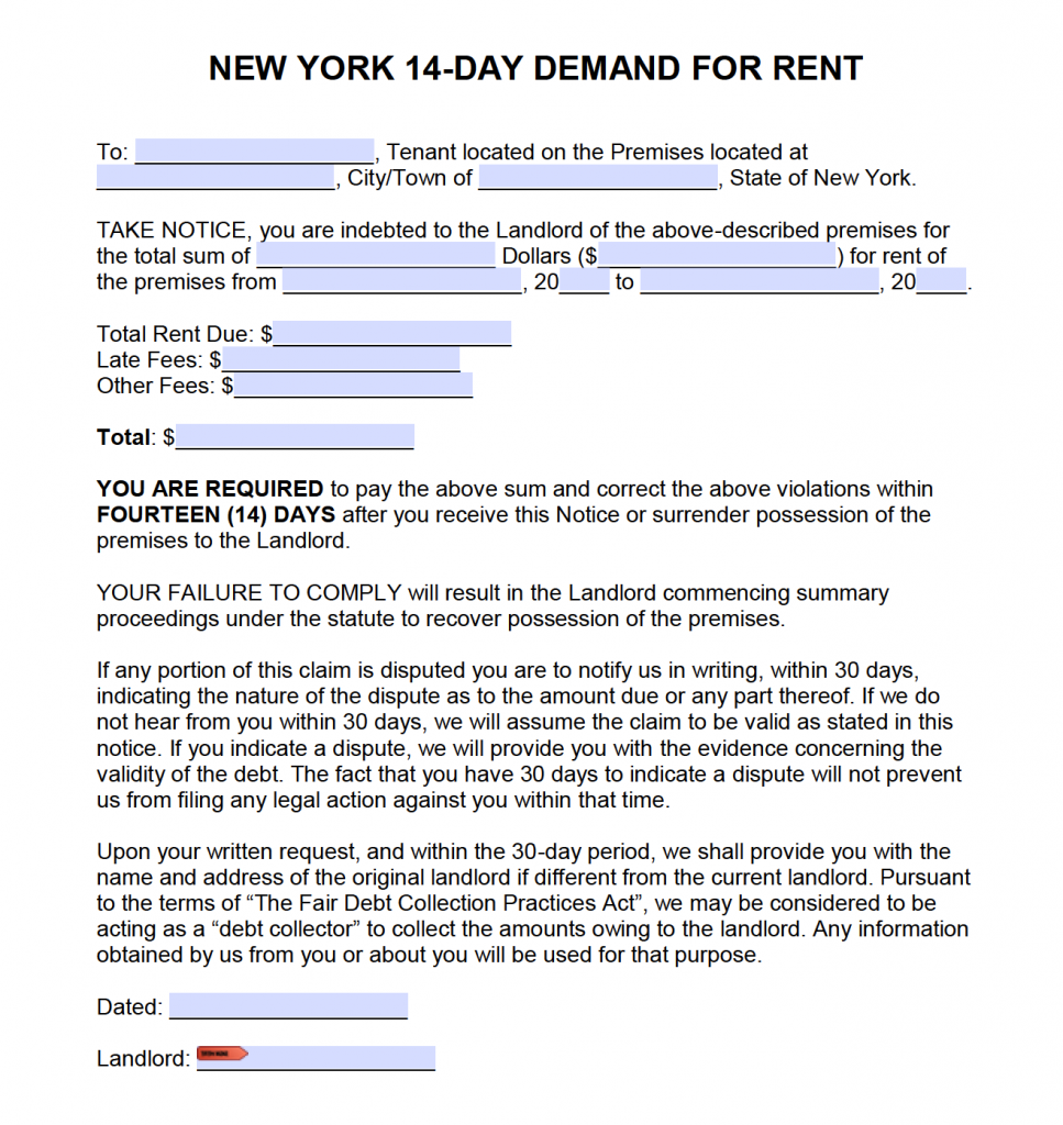 Free New York Rental Lease Agreement Templates PDF Word