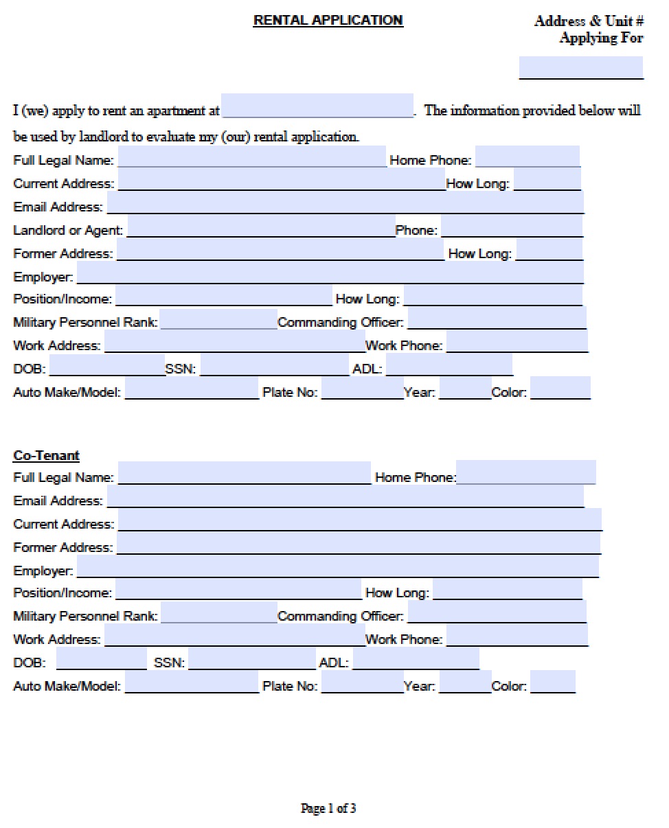 Free Alaska Rental Application Template | PDF | Word (.doc)