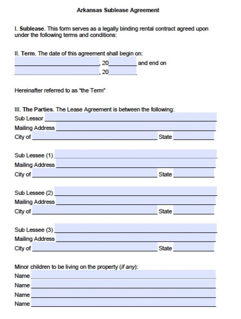 Free Arkansas Rental Lease Agreement Templates PDF Word