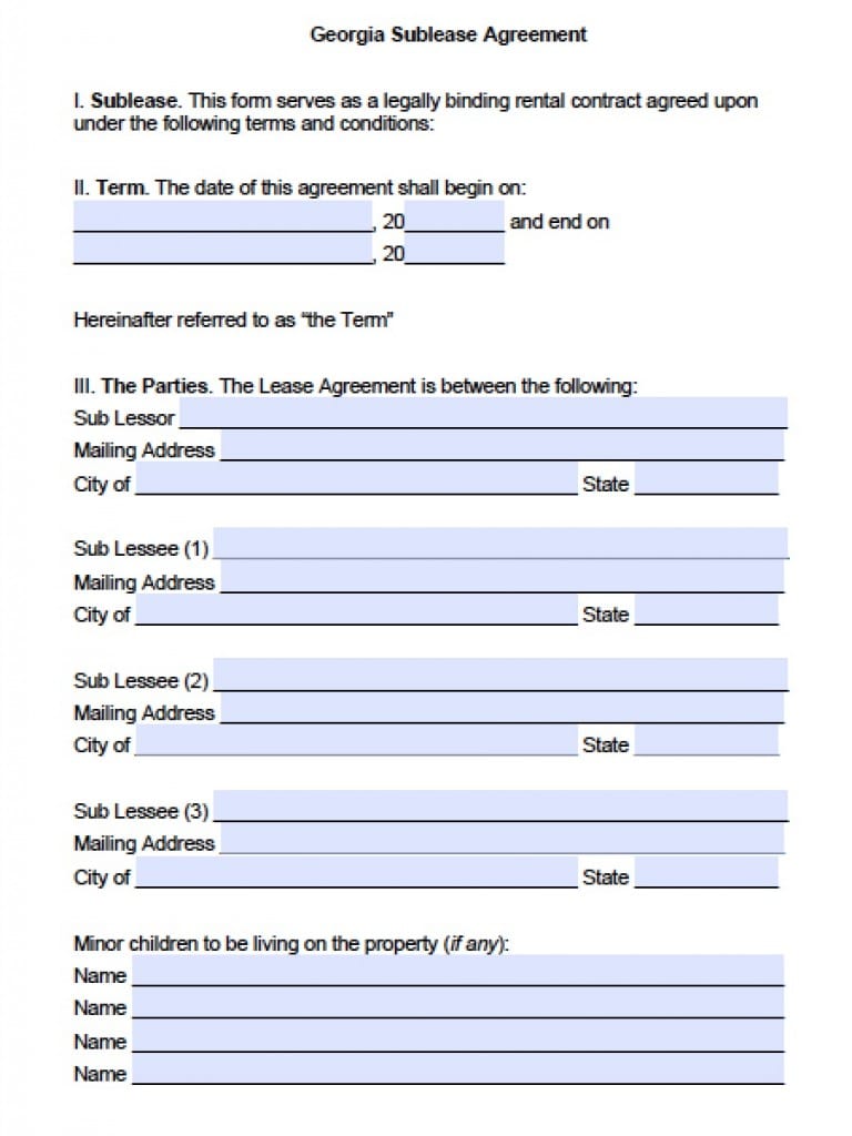 Free Georgia Lease Agreement Template