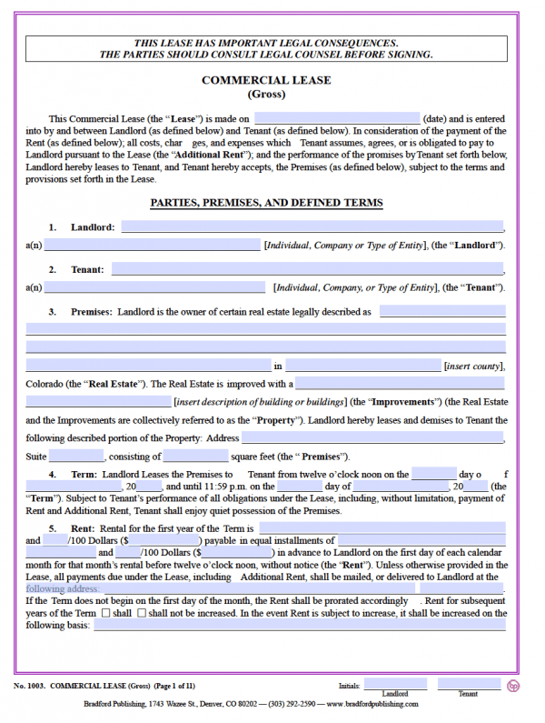 Commercial Gross Lease (Adobe PDF)