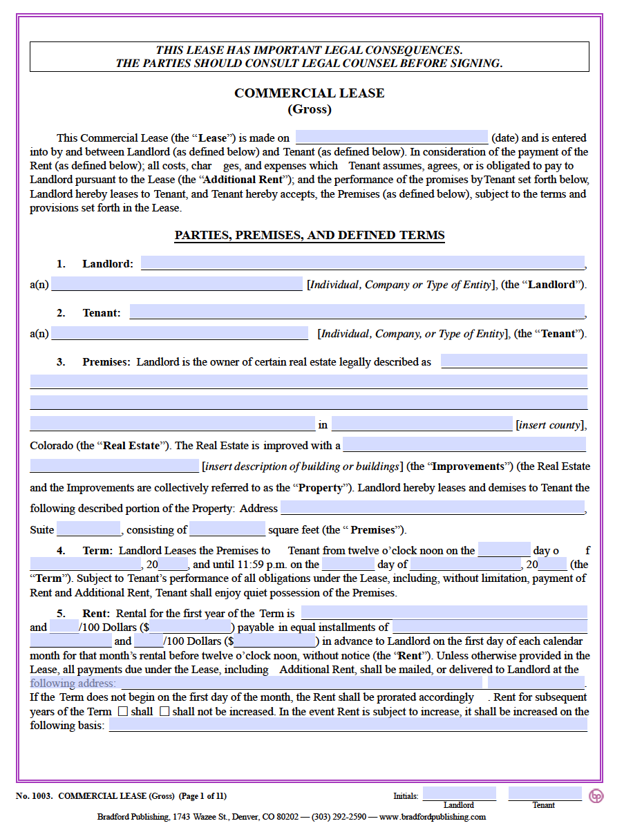 Free Commercial Rental Lease Agreement Templates | PDF | Word