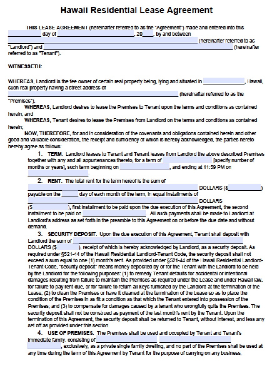 Sublease Contract Template