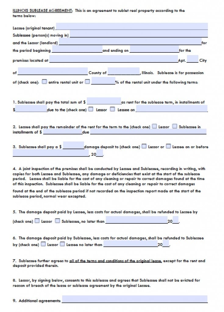 Free Illinois Rental Lease Agreement Templates | PDF | Word