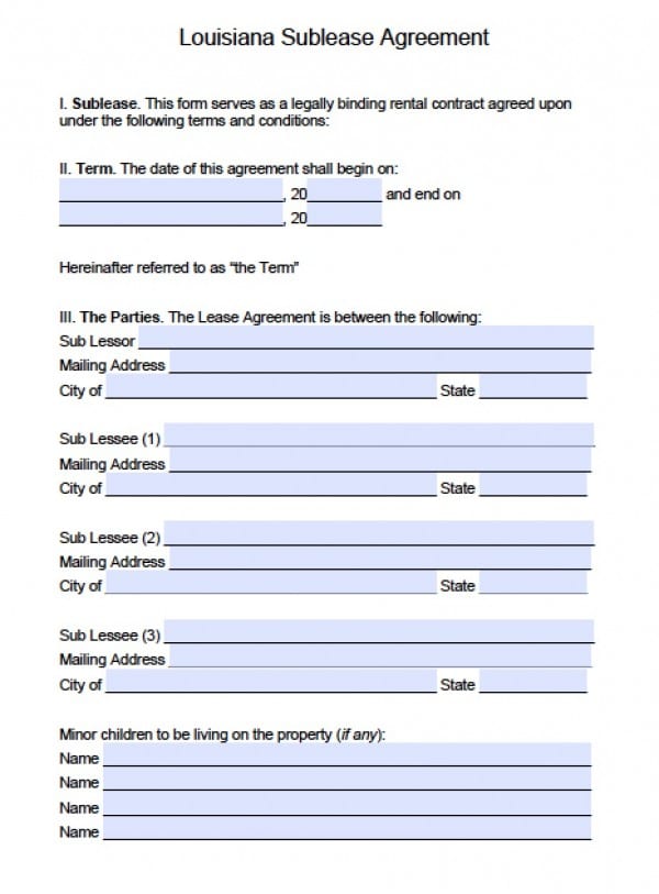 Free Louisiana Rental Lease Agreement Templates | PDF | Word