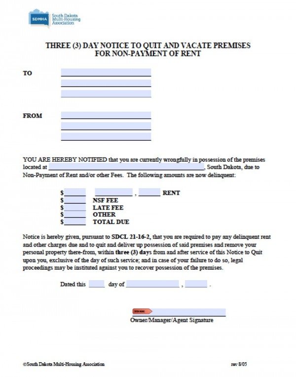 Free South Dakota Rental Lease Agreement Templates | PDF | Word