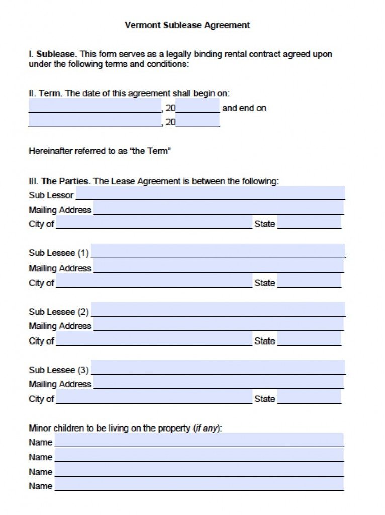 Free Vermont Rental Lease Agreement Templates | PDF | Word