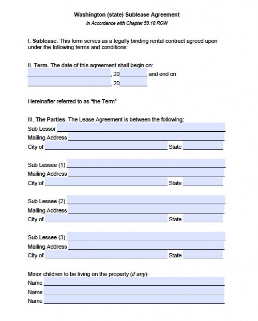 Free Washington Rental Lease Agreement Templates | PDF | Word
